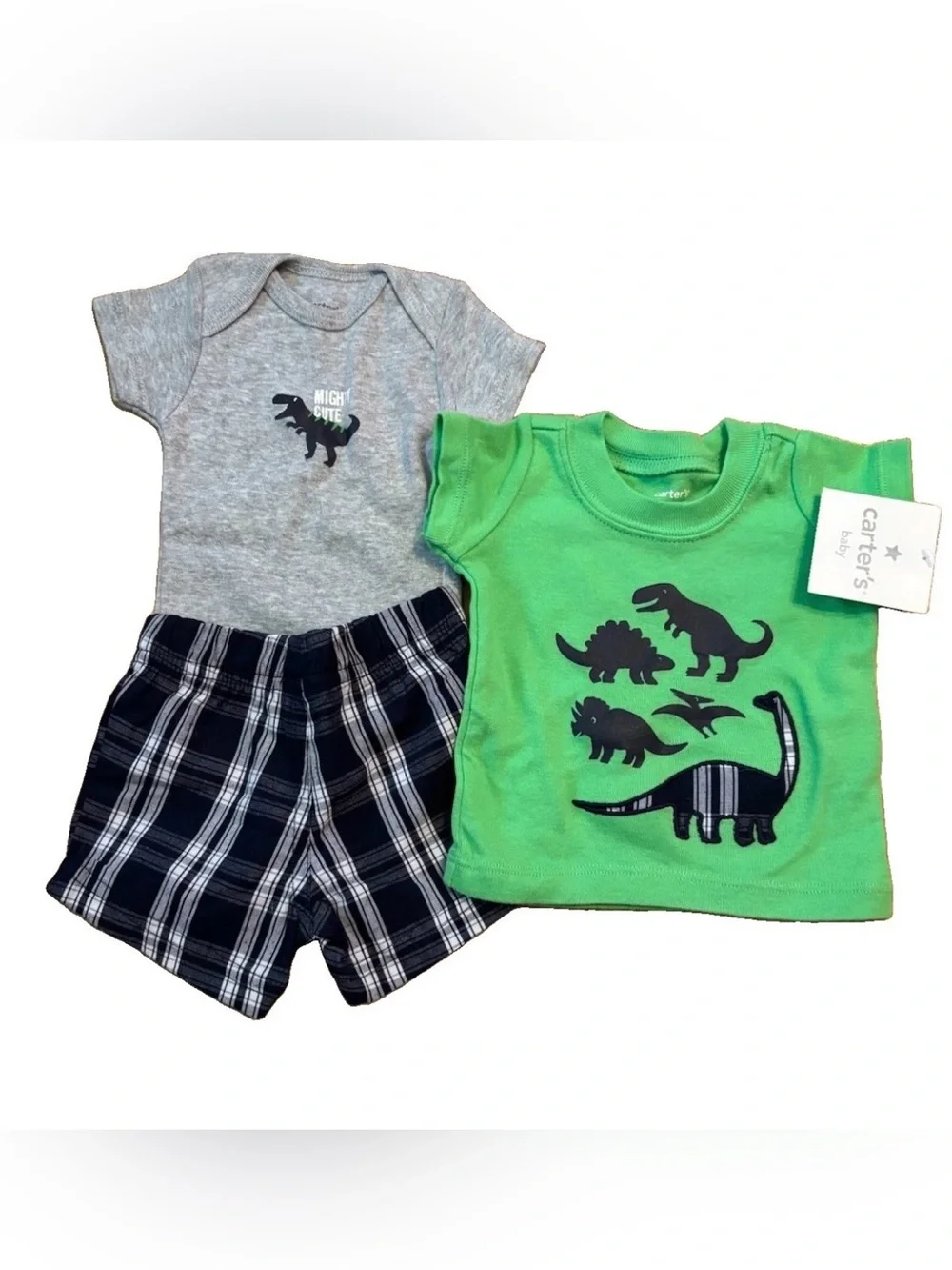 Carter's Green and Gray Dinosaur 3-Piece Set